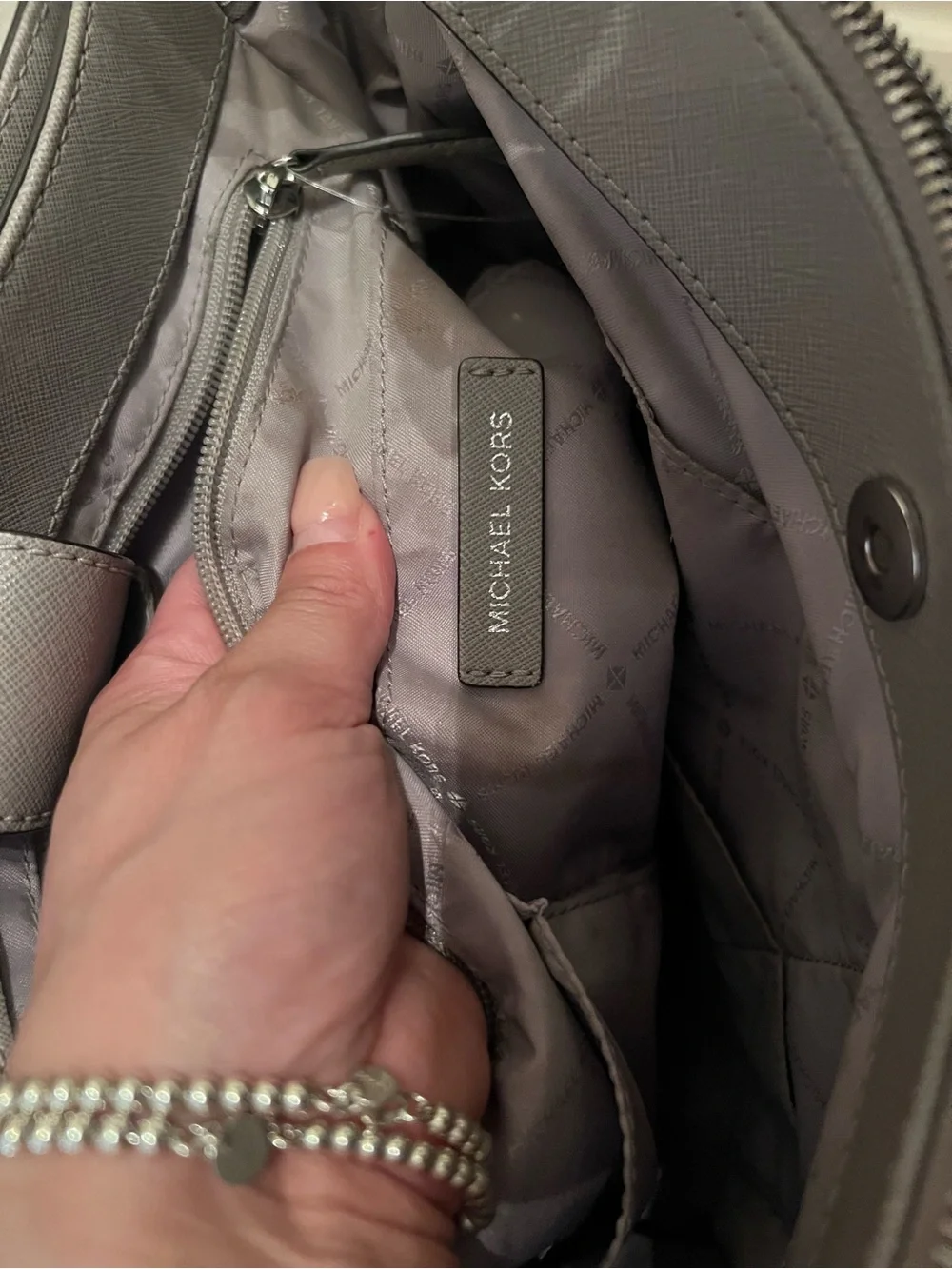 Michael Kors Taupe Saffiano Leather Satchel